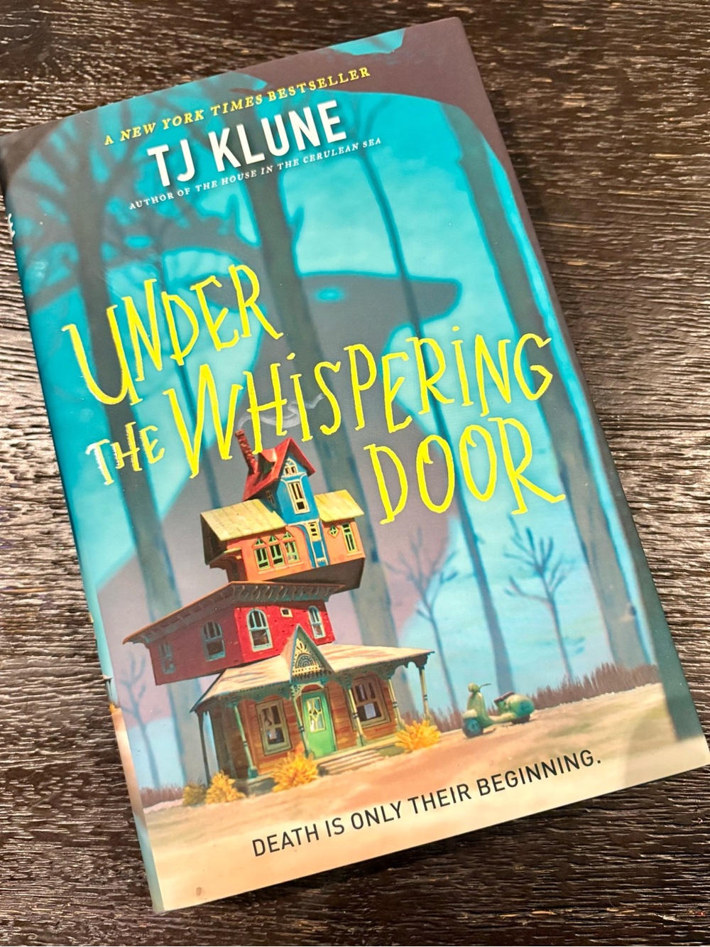 Under the Whispering Door by TJ Klune - Teal & Yellow Cover